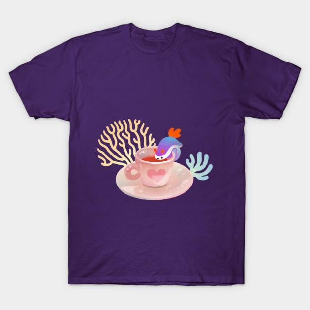 Nudibranch & Coral coffee T-Shirt by pikaole